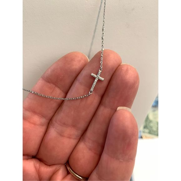 Pave Crystal Cross Necklace Chain #faith - Picture 5 of 7